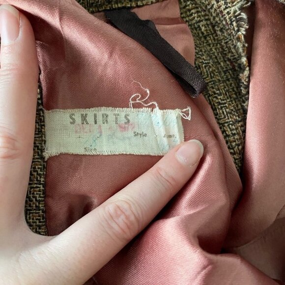 VINTAGE Wool Blend Wrap Skirt Khaki Colour Tartan Style Print, Great Condition - Picture 3 of 12